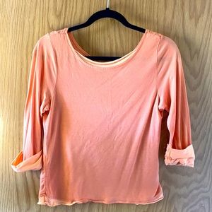 Liz Claiborne two tone orange 3/4 sleeve shirt